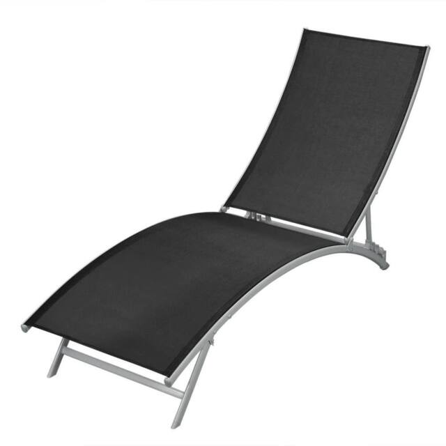 Berkfield Home Sun Lounger Steel & Textilene Black - image 1