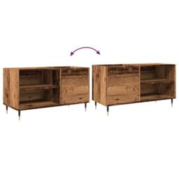 Berkfield Home Record Cabinet Old Wood 84.5x38x48 cm Engineered Wood in Brown - thumbnail 7