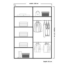 Sliding Wardrobes 4U Double Mirror Sliding Wardrobe With LED Light W150cm x H217cm x D62cm in Light Brown - thumbnail 3