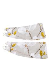 Homescapes Anita Floral Tie Back Pair in Yellow - thumbnail 2