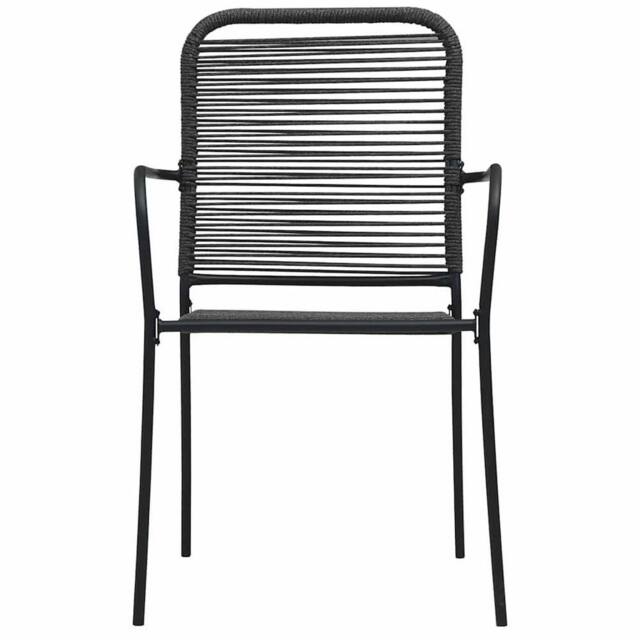 Berkfield Home Traditional Garden Chairs 4 pcs Cotton Rope & Steel Black - image 1