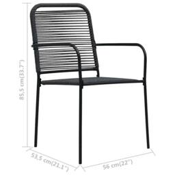 Berkfield Home Traditional Garden Chairs 4 pcs Cotton Rope & Steel Black - thumbnail 7