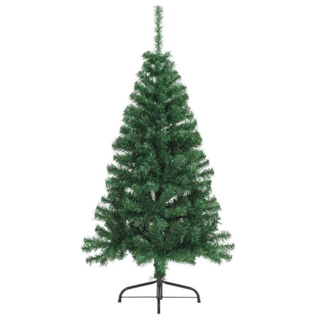 Berkfield Home Artificial Half Christmas Tree with Stand Green 120 cm PVC - image 1