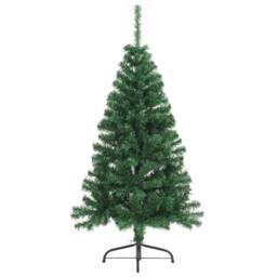 Berkfield Home Artificial Half Christmas Tree with Stand Green 120 cm PVC - thumbnail 1