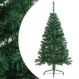 Berkfield Home Artificial Half Christmas Tree with Stand Green 120 cm PVC - thumbnail 2