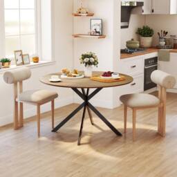 EONLION 120 cm Dining Table Industrial Kitchen Table with Steel Legs in Brown - Size: 100 cm - thumbnail 1