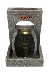 H&O Direct Outdoor Creative Solar-Powered Garden Water Fountain Decor in Natural - thumbnail 3