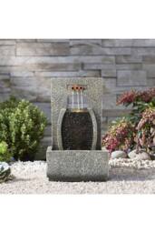 H&O Direct Outdoor Creative Solar-Powered Garden Water Fountain Decor in Natural - thumbnail 2