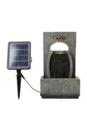 H&O Direct Outdoor Creative Solar-Powered Garden Water Fountain Decor in Natural - thumbnail 5