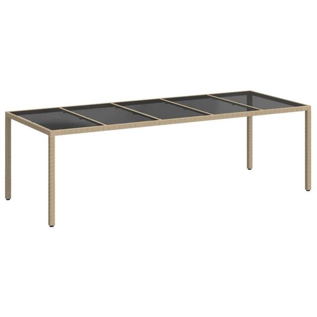 Berkfield Home Garden Dining Table Beige 250x100x75 cm Poly Rattan - Size: 250 x 100 x 75 cm - image 1