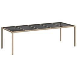 Berkfield Home Garden Dining Table Beige 250x100x75 cm Poly Rattan - Size: 250 x 100 x 75 cm - thumbnail 1