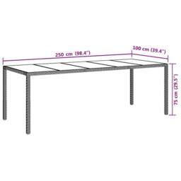 Berkfield Home Garden Dining Table Beige 250x100x75 cm Poly Rattan - Size: 250 x 100 x 75 cm - thumbnail 7