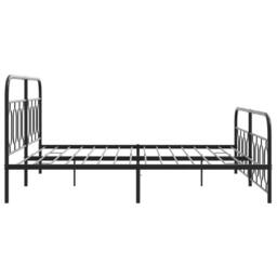 Berkfield Home Metal Bed Frame without Mattress with Footboard Black 183x213cm - Size: 183x213 cm - thumbnail 5