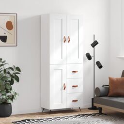 Berkfield Home Highboard White 69.5x34x180 cm Engineered Wood - thumbnail 1