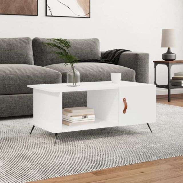 Berkfield Home Coffee Table White 90x50x40 cm Engineered Wood - Size: 90 x 50 x 40 cm - image 1