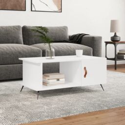 Berkfield Home Coffee Table White 90x50x40 cm Engineered Wood - Size: 90 x 50 x 40 cm - thumbnail 1