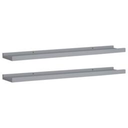 Berkfield Home Picture Frame Ledge Shelves 2 pcs Grey 80x9x3 cm MDF - Size: 80 x 9 x 3 cm - thumbnail 3