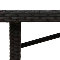Berkfield Home Garden Table with Glass Top Black 190x80x74 cm Poly Rattan - Size: 190 x 80 x 74 cm - thumbnail 9
