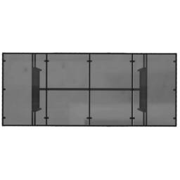 Berkfield Home Garden Table with Glass Top Black 190x80x74 cm Poly Rattan - Size: 190 x 80 x 74 cm - thumbnail 7