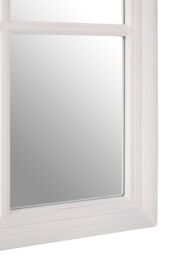 Orsina Grey Flat Wood Wall Mirror, 130x100cm Rectangle Mirror With 16 Panels & Hanging Hooks, Rustic Wall Décor in White - Size: 130x100 cm - thumbnail 4