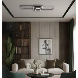 Netlighting Saunders Semi Ceiling Light Black 111x42cm LED Dimmable 2700-6500K - Size: 111x42 cm - thumbnail 6