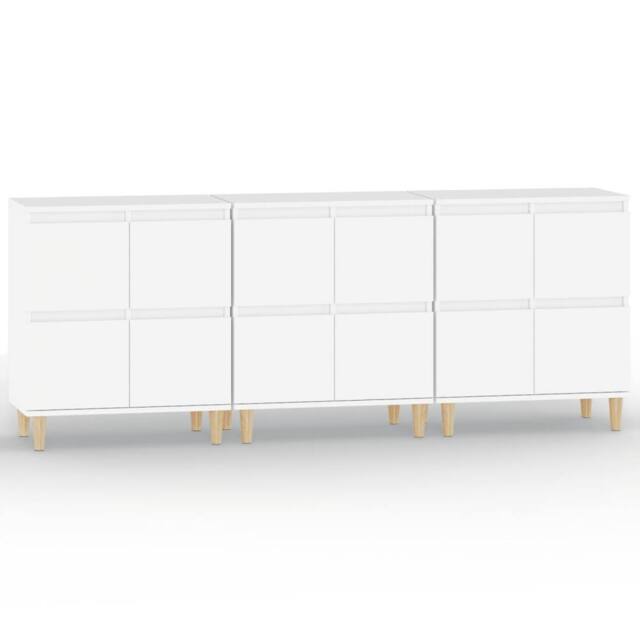 Berkfield Home Sideboards 3 pcs White 60x35x70 cm Engineered Wood - Size: 60 x 35 x 70 cm - image 1