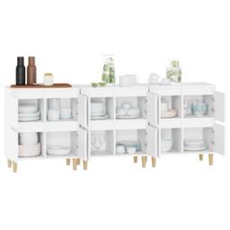 Berkfield Home Sideboards 3 pcs White 60x35x70 cm Engineered Wood - Size: 60 x 35 x 70 cm - thumbnail 5