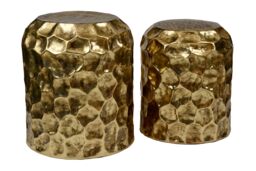 Orsina Handcrafted Set Of 2 Stools, Vintage Outdoor Stools For Garden, Aesthetic Lightweight Stools For Livingroom in Brown