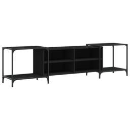 Berkfield Home TV Cabinet Black 203x37x50 cm Engineered Wood - Size: 203 x 37 x 50 cm - thumbnail 1