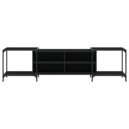 Berkfield Home TV Cabinet Black 203x37x50 cm Engineered Wood - Size: 203 x 37 x 50 cm - thumbnail 4