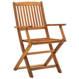Berkfield Home Durable Folding Outdoor Chairs 2 pcs Solid Acacia Wood in Brown - thumbnail 3