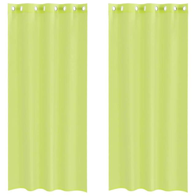 Berkfield Home Voile Curtains with Grommets 2 pcs Apple Green 140x225 cm - image 1