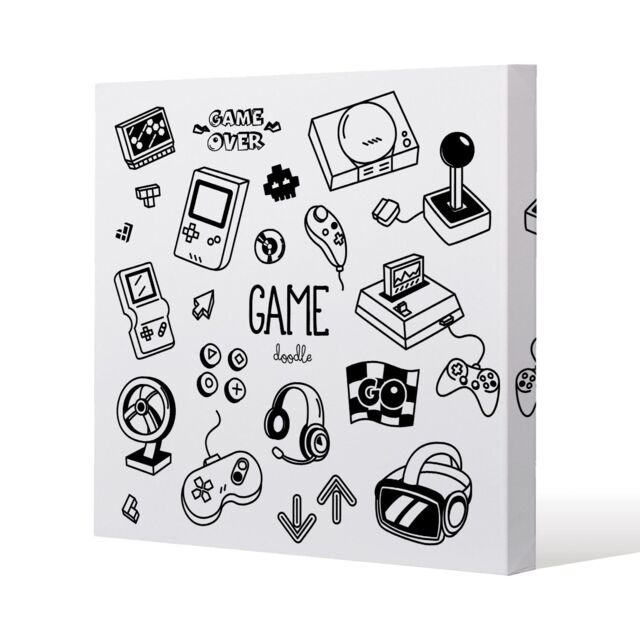 Benjamin Tate Design Game doodles (Canvas Print) / 101 x 101 x 4cm in Natural - Size: 101 x 101 x 4 cm - image 1