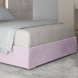 Casani Enborne Upholstered Soft Velvet Pink Metal Designer Bed Frame - Size: Single - thumbnail 7