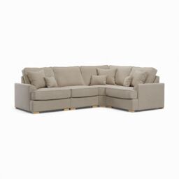 The Great Sofa Company Ophelia Right Hand Facing Chenille Corner Sofa in Stone - Size: 3 Seater - thumbnail 2