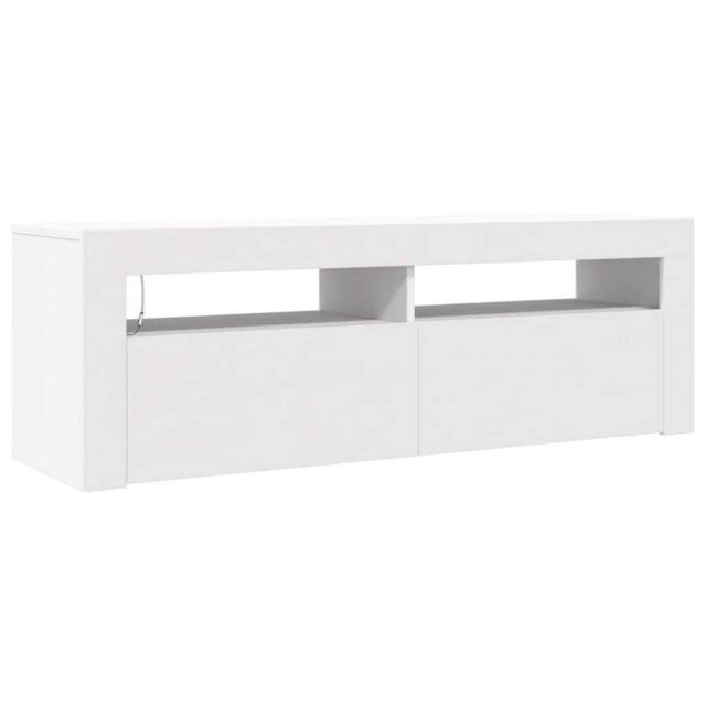Berkfield Home TV Cabinet with LED Lights White 120x35x40 cm - Size: 120 x 35 x 40 cm - image 1