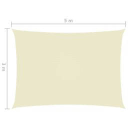 Berkfield Home Sunshade Sail Oxford Fabric Rectangular 3x5 m Cream in Beige - thumbnail 6
