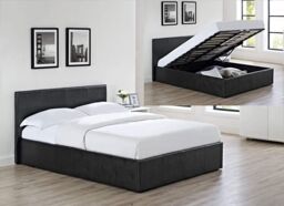 KOSY KOALA Ottoman Storage Black Faux Leather Bed Side Lift 3ft Single Bed Frame