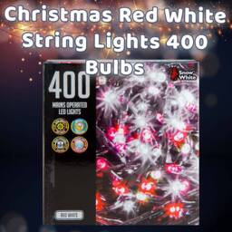 VFM e-Store Christmas Red White String Lights 400 Bulbs 12m x 1cm Multicolour X 1 - Size: 12m x 1 cm - thumbnail 3