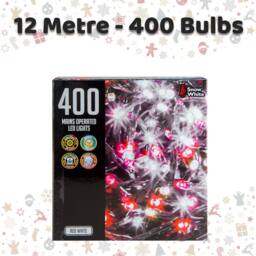 VFM e-Store Christmas Red White String Lights 400 Bulbs 12m x 1cm Multicolour X 1 - Size: 12m x 1 cm - thumbnail 2