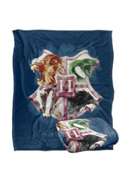 Warner Brothers Harry Potter Hogwarts Crest Wash Blanket 152 x 127 cm in White - thumbnail 2