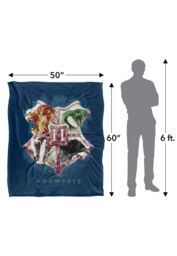 Warner Brothers Harry Potter Hogwarts Crest Wash Blanket 152 x 127 cm in White - thumbnail 5