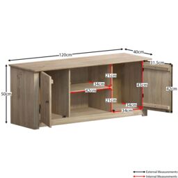 Home Discount Vida Designs Panama 2 Door 1 Shelf TV Stand Unit Storage Cabinet up to 55 inches in Brown - thumbnail 3