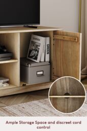 Home Discount Vida Designs Panama 2 Door 1 Shelf TV Stand Unit Storage Cabinet up to 55 inches in Brown - thumbnail 4