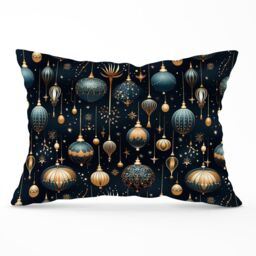 Warren Reed - Designer Christmas Decorations Cushions in Blue - Size: 60 cm x 60 cm - thumbnail 1