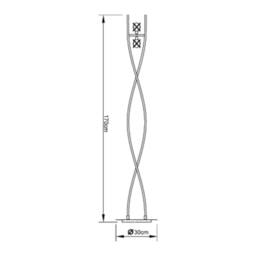 Netlighting Rosa Floor Lamp 2 Light G9 Antique Brass in Bronze - thumbnail 2