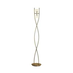 Netlighting Rosa Floor Lamp 2 Light G9 Antique Brass in Bronze - thumbnail 1
