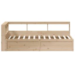 Berkfield Home Decorative Bookcase Bed without Mattress 90x190cm Solid Wood Pine in Light Tan - Size: 90x190 cm - thumbnail 6