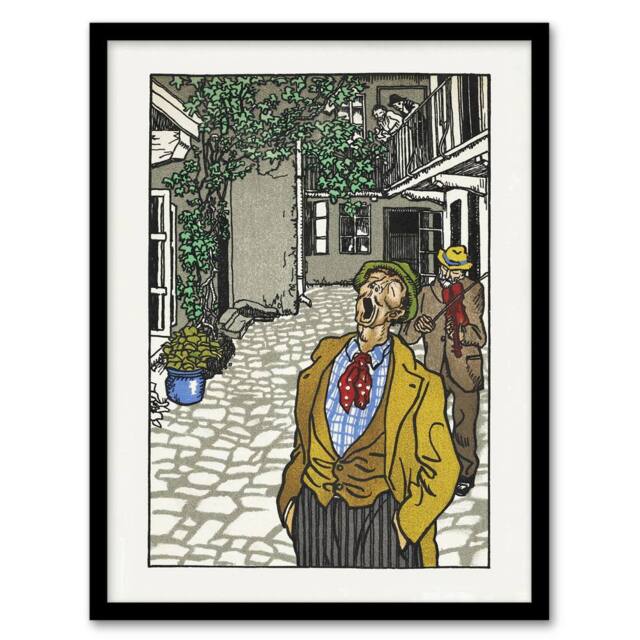 Artery8 Moriz Jung Naturally Gifted Singer Serenade Painting Framed Art Print - Size: A4 - image 1
