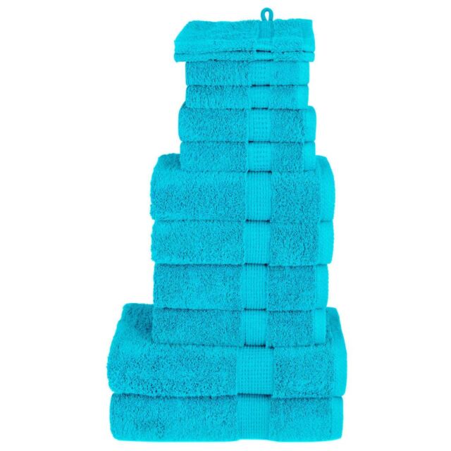 Berkfield Home 12 Piece Premium Towel Set SOLUND Turquoise 600 gsm in Blue - image 1